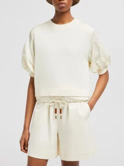 MONCLER T-Shirt<T-SHIRT CON MANICHE A PALLONCINO Bianco