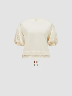 MONCLER T-Shirt<T-SHIRT CON MANICHE A PALLONCINO Bianco