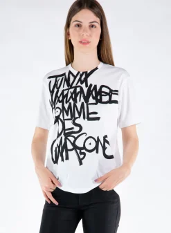 T-Shirt<T-SHIRT CON STAMPA Bianco, Nero