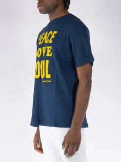 UNIVERSAL WORKS T-Shirt<T-SHIRT CON STAMPA Blu, Giallo