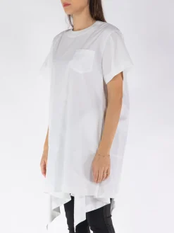 SACAI T-Shirt<T-SHIRT COTTON POPLIN Bianco