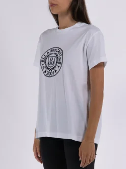 STELLA MCCARTNEY T-Shirt<T-SHIRT COUNTRY CLUB CREST Bianco, Nero
