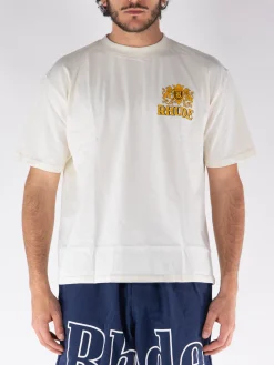 RHUDE T-Shirt<T-SHIRT CRESTA CIGAR Bianco, Giallo