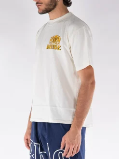 RHUDE T-Shirt<T-SHIRT CRESTA CIGAR Bianco, Giallo