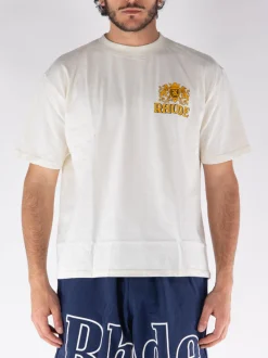 RHUDE T-Shirt<T-SHIRT CRESTA CIGAR Bianco, Giallo
