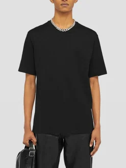 JIL SANDER T-Shirt<T-SHIRT CREWNECK CON LOGO Bianco, Nero