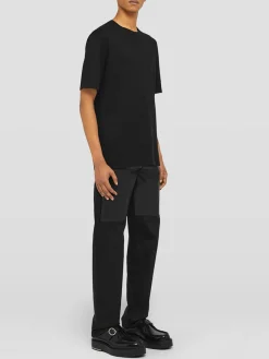 JIL SANDER T-Shirt<T-SHIRT CREWNECK CON LOGO Bianco, Nero