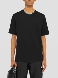 JIL SANDER T-Shirt<T-SHIRT CREWNECK CON LOGO Bianco, Nero