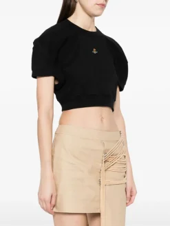 VIVIENNE WESTWOOD. T-Shirt<T-SHIRT CROPPED FOOTBALL Nero