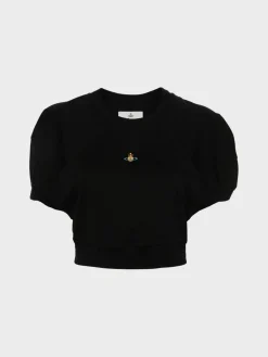 VIVIENNE WESTWOOD. T-Shirt<T-SHIRT CROPPED FOOTBALL Nero