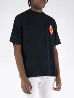 MARCELO BURLON T-Shirt<T-SHIRT CROSS PATCH Arancione, Bianco, Nero, Rosso