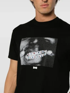NAHMIAS T-Shirt<T-SHIRT CRYSTAL GRILLZ Bianco, Nero