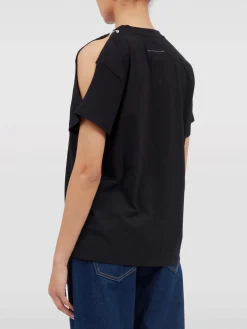 MM6 MAISON MARGIELA T-Shirt<T-SHIRT CUT OUT Nero