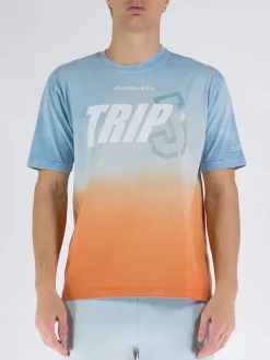 MAUNA-KEA T-Shirt<T-SHIRT DEGRADÈ TRIP J Arancione, Azzurro, Bianco