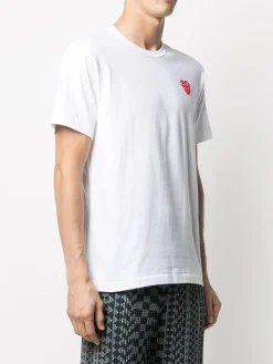 COMME DES GARCONS PLAY T-Shirt<T-SHIRT DOUBLE HEART Bianco