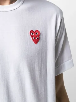 COMME DES GARCONS PLAY T-Shirt<T-SHIRT DOUBLE HEART Bianco