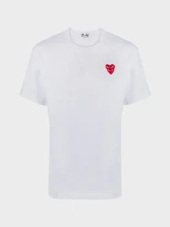 COMME DES GARCONS PLAY T-Shirt<T-SHIRT DOUBLE HEART Bianco