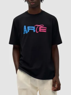ARTE T-Shirt<T-SHIRT DUO PRINT LOGO Azzurro, Nero, Rosa
