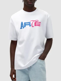ARTE T-Shirt<T-SHIRT DUO PRINT LOGO Azzurro, Bianco, Rosa