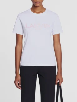 LANVIN T-Shirt<T-SHIRT EMBROIDERED Bianco, Rosa