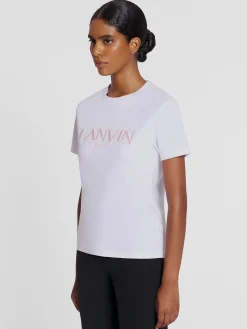 LANVIN T-Shirt<T-SHIRT EMBROIDERED Bianco, Rosa