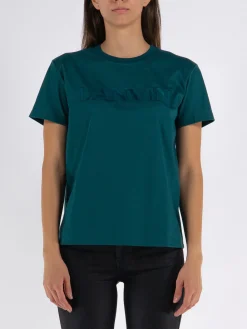 LANVIN T-Shirt<T-SHIRT EMBROIDERED Verde