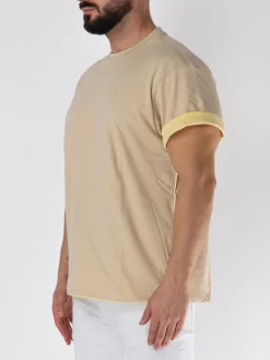JOHN ELLIOTT T-Shirt<T-SHIRT FLIP JERSEY Beige, Giallo
