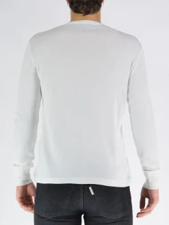 T-Shirt<T-SHIRT FLUID RIB LS HENLEY Bianco