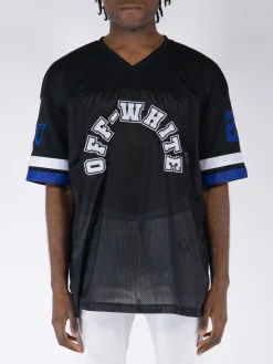 OFF-WHITE T-Shirt<T-SHIRT FOOTBAL MESH Bianco, Blu, Nero