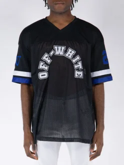OFF-WHITE T-Shirt<T-SHIRT FOOTBAL MESH Bianco, Blu, Nero