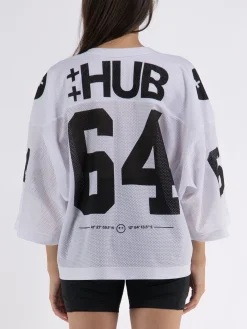 SUSI HUB MERCH T-Shirt<T-SHIRT FOOTBALL 64 Bianco, Nero