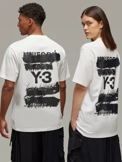 Y-3 T-Shirt|T-Shirt<T-SHIRT GFX SS TEE UNISEX Bianco, Nero