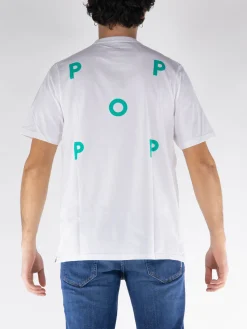 POP TRADING COMPANY T-Shirt<T-SHIRT GIROCOLLO Bianco
