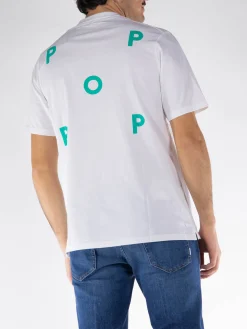 POP TRADING COMPANY T-Shirt<T-SHIRT GIROCOLLO Bianco