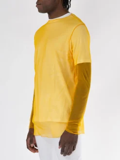 JIL SANDER T-Shirt<T-SHIRT GIROCOLLO Bianco, Giallo