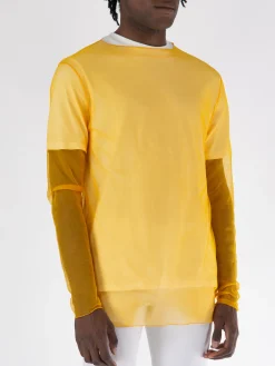 JIL SANDER T-Shirt<T-SHIRT GIROCOLLO Bianco, Giallo