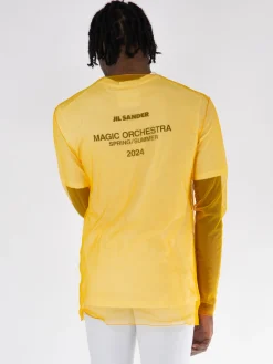 JIL SANDER T-Shirt<T-SHIRT GIROCOLLO Bianco, Giallo