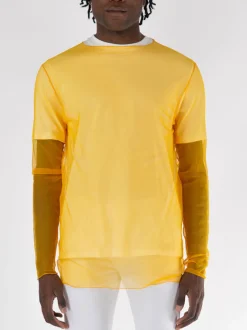 JIL SANDER T-Shirt<T-SHIRT GIROCOLLO Bianco, Giallo