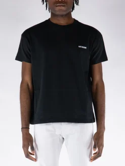 WE11DONE. T-Shirt<T-SHIRT GIROCOLLO CON MINI LOGO Bianco, Nero
