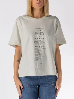 MM6 MAISON MARGIELA T-Shirt<T-SHIRT GIROCOLLO CON STAMPA Bianco, Nero