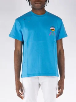 MEMBERS OF THE RAGE T-Shirt<T-SHIRT GIROCOLLO CON STAMPA Azzurro