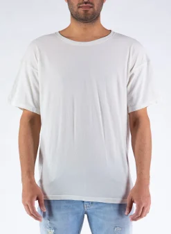 T-Shirt<T-SHIRT GIROCOLLO OVER Bianco