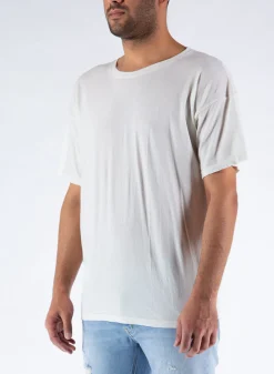 T-Shirt<T-SHIRT GIROCOLLO OVER Bianco