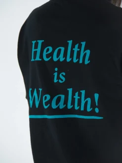 SPORTY&RICH T-Shirt<T-SHIRT HEALTH IS WEALTH Azzurro, Nero