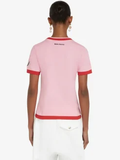 WALES BONNER T-Shirt<T-SHIRT HORIZON Rosa, Rosso