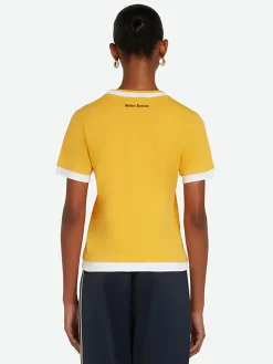 WALES BONNER T-Shirt<T-SHIRT HORIZON Bianco, Giallo