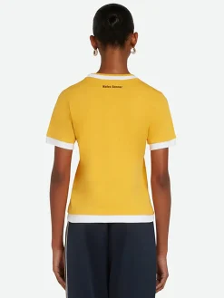WALES BONNER T-Shirt<T-SHIRT HORIZON Bianco, Giallo