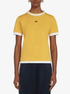 WALES BONNER T-Shirt<T-SHIRT HORIZON Bianco, Giallo