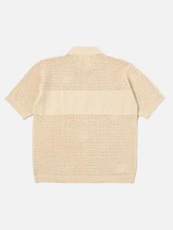 UNIVERSAL WORKS T-Shirt<T-SHIRT IN MAGLIA CON BOTTONI Beige