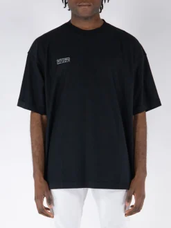 VETEMENTS. T-Shirt<T-SHIRT INSIDE-OUT EMBROIDERED LOGO Nero